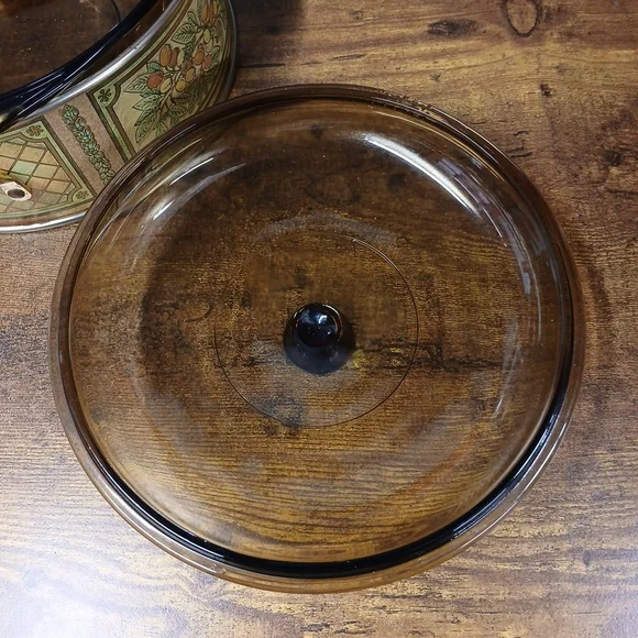 Vintage Pyrex 024 2L Amber Brown Glass Bowl Casserole Dish w/624-C Lid & Carrier - Picture 8 of 13